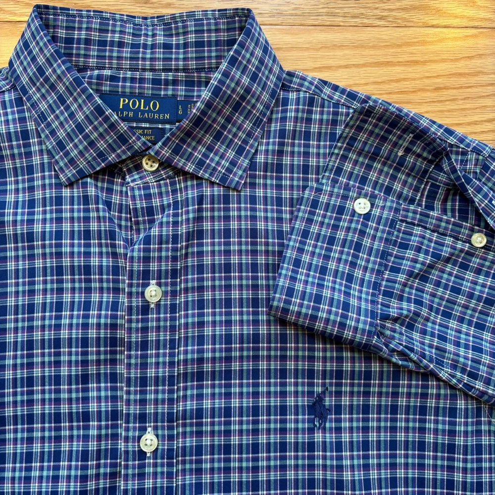 Ralph Lauren Blue and Purple Plaid Shirt